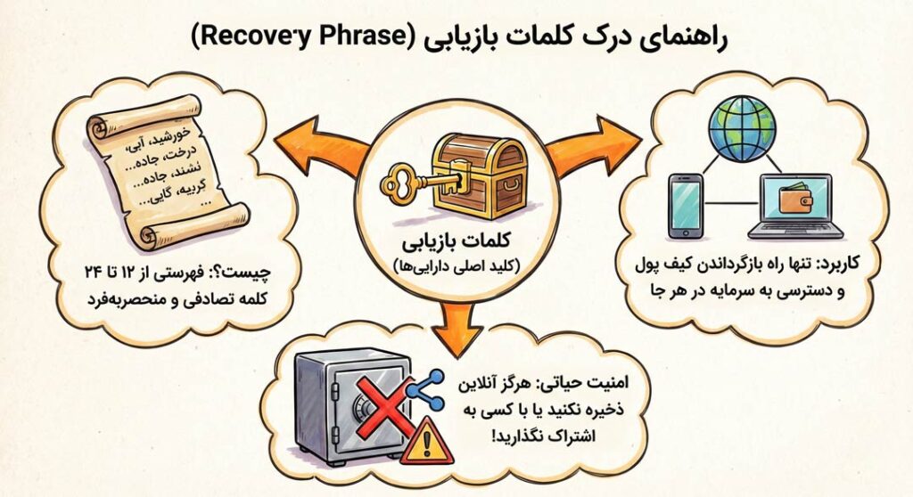 مفهوم کلمات بازیابی(Recovery Phrase) چیست؟