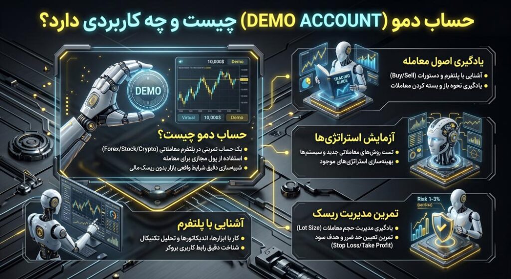تفاوت حساب دمو و ریل