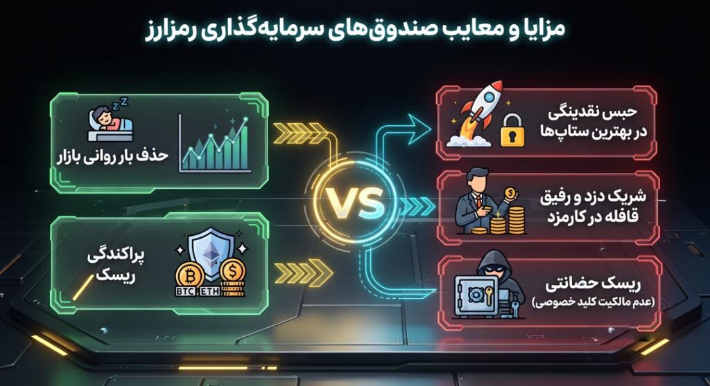 مزایا و معایب صندوقهای سرمایهگذاری رمزارز